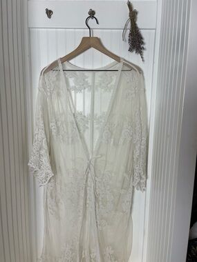 Sheer Lace Robe - Ivory Women’s Intimates